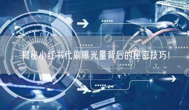 揭秘小红书代刷曝光量背后的秘密技巧！