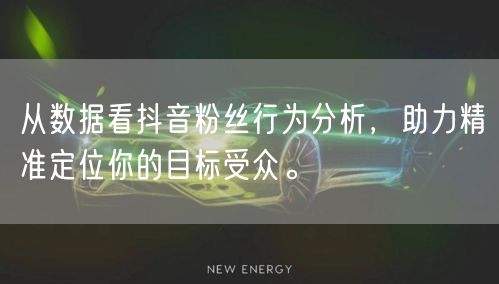 从数据看抖音粉丝行为分析，助力精准定位你的目标受众。