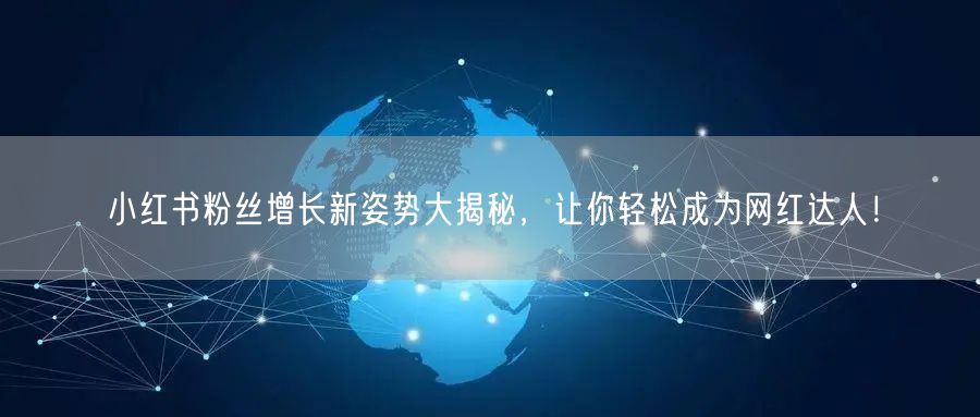小红书粉丝增长新姿势大揭秘，让你轻松成为网红达人！