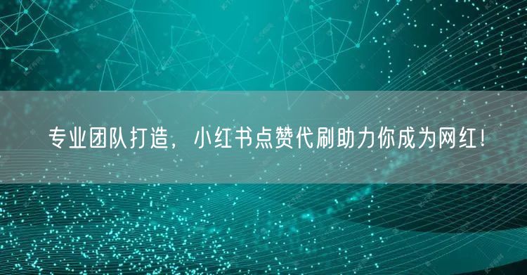 专业团队打造，小红书点赞代刷助力你成为网红！